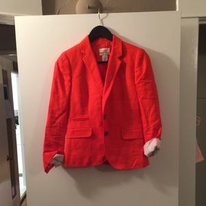 JCrew Orange schoolboy blazer